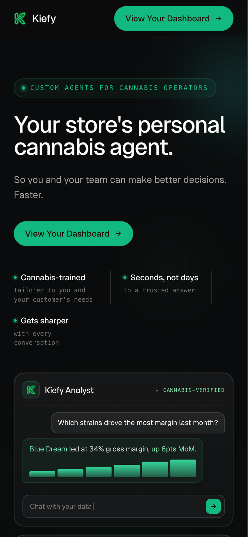 Kiefy — your store's personal cannabis agent